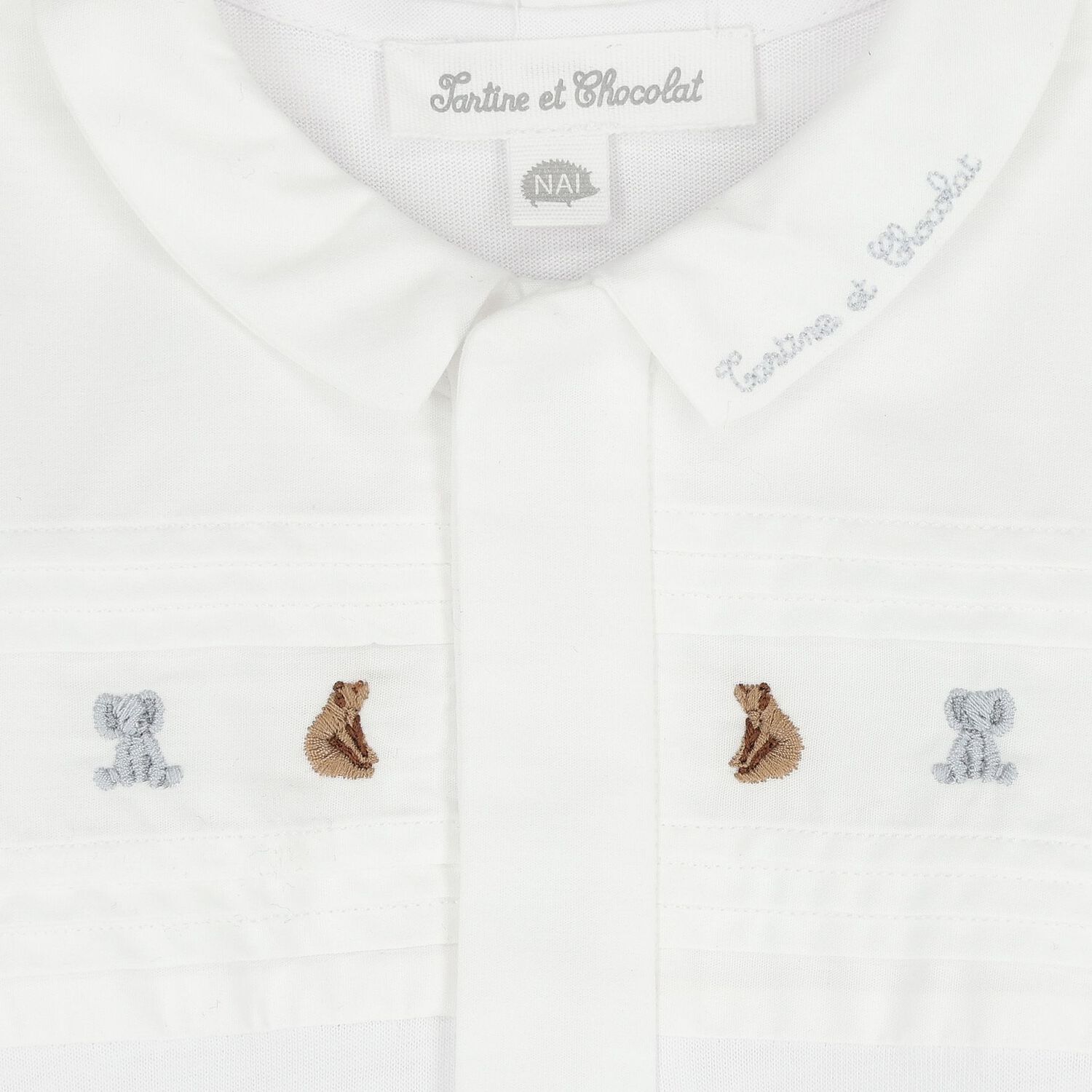 بدلة أطفال باللون الابيض بشعار للأولاد, 1, hi-res
