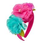 Girls Pink Flower Headband, 2, hi-res