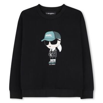 Boys Black Ikonik Logo Sweatshirt