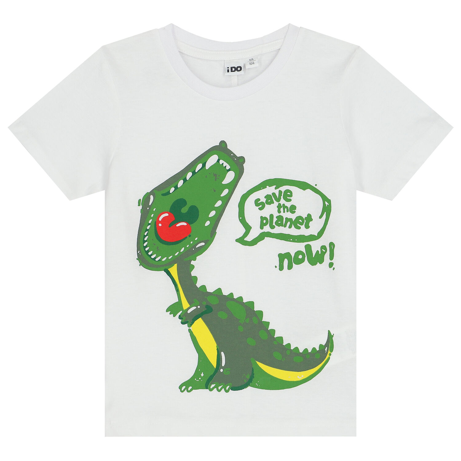 Boys White Dinosaur T-Shirt, 1, hi-res