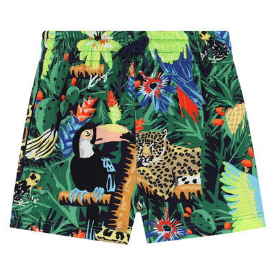 Younger Boys Green Tropical Shorts