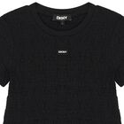 تيشيرت بنات بالشعار باللون الأسود , 1, hi-res