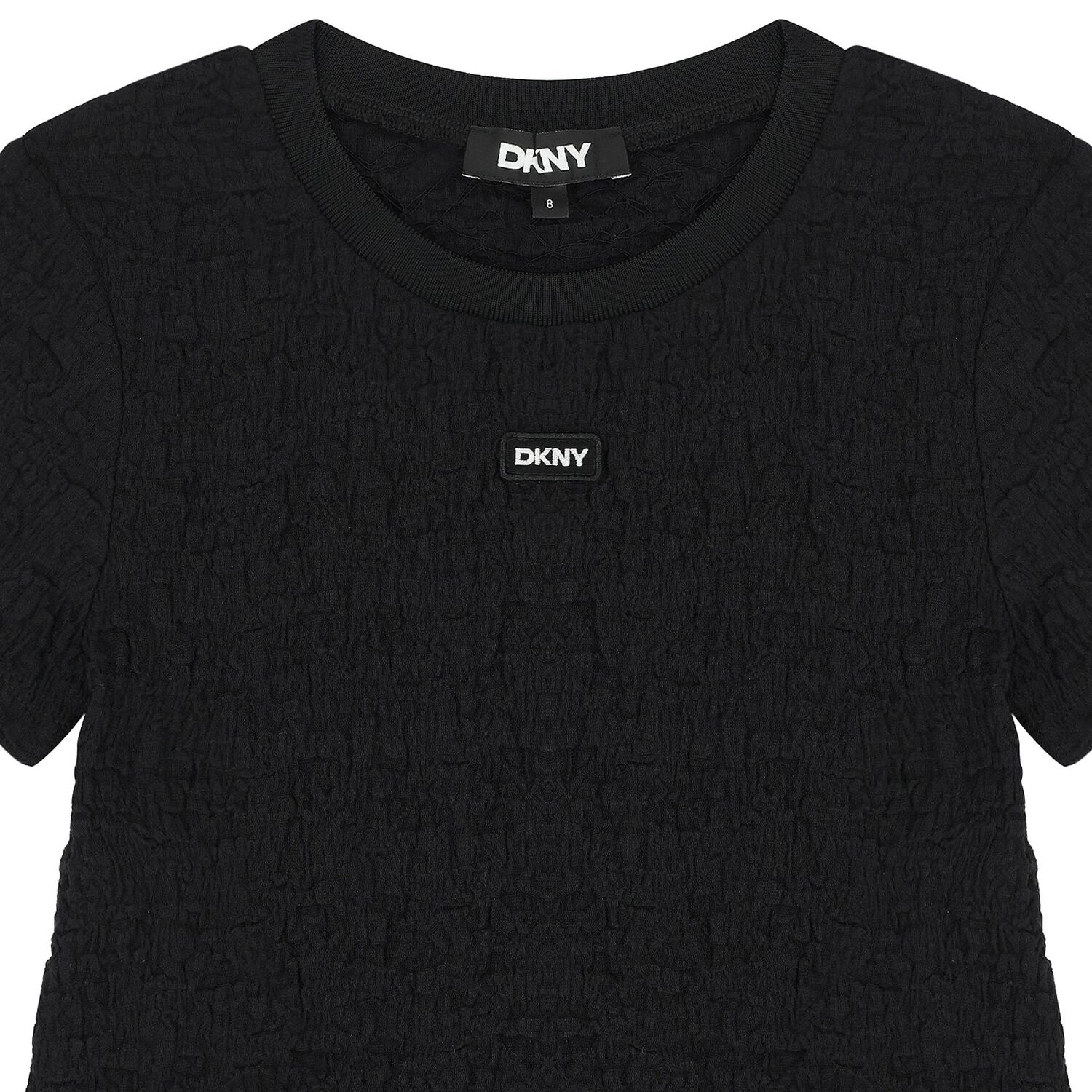 تيشيرت بنات بالشعار باللون الأسود , 1, hi-res