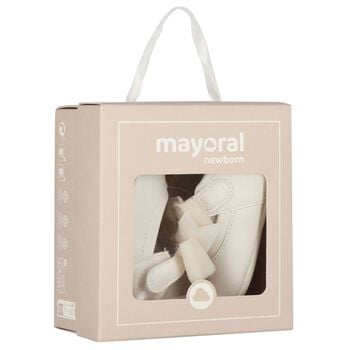 Baby Girls Ivory Bow Leather Pre Walker Shoes