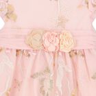 Younger Girls Pink Embroidered Tulle Dress, 1, hi-res