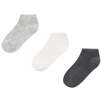 Boys Grey & White Socks (3 Pack) 