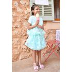 Girls Green Sequin Tulle Skirt, 1, hi-res