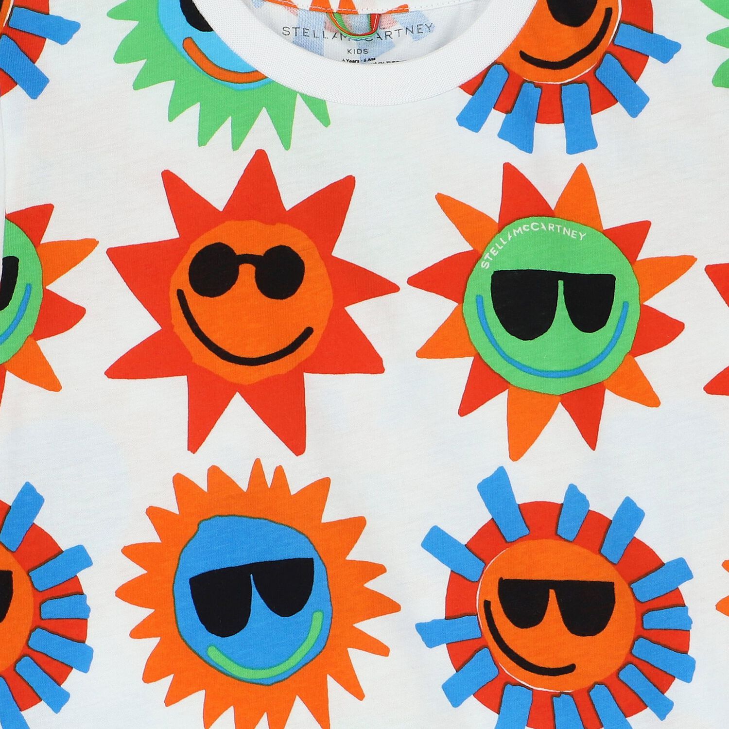 تيشيرت أولاد بطبعة الشمس باللون الأبيض, 1, hi-res