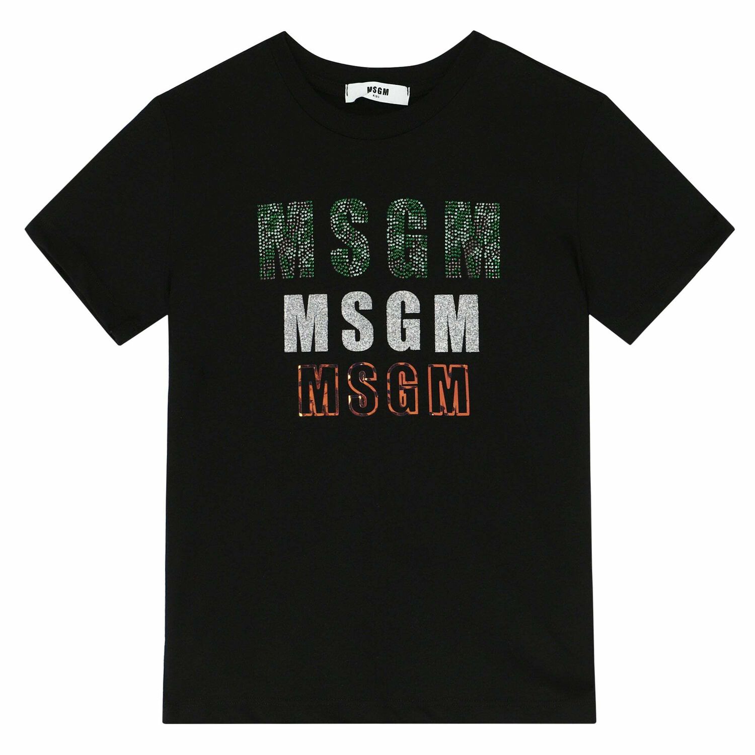 Girls Black Embellished T-Shirt, 1, hi-res