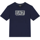 طقم شورت بالشعار باللون الكحلي للأولاد, 3, hi-res