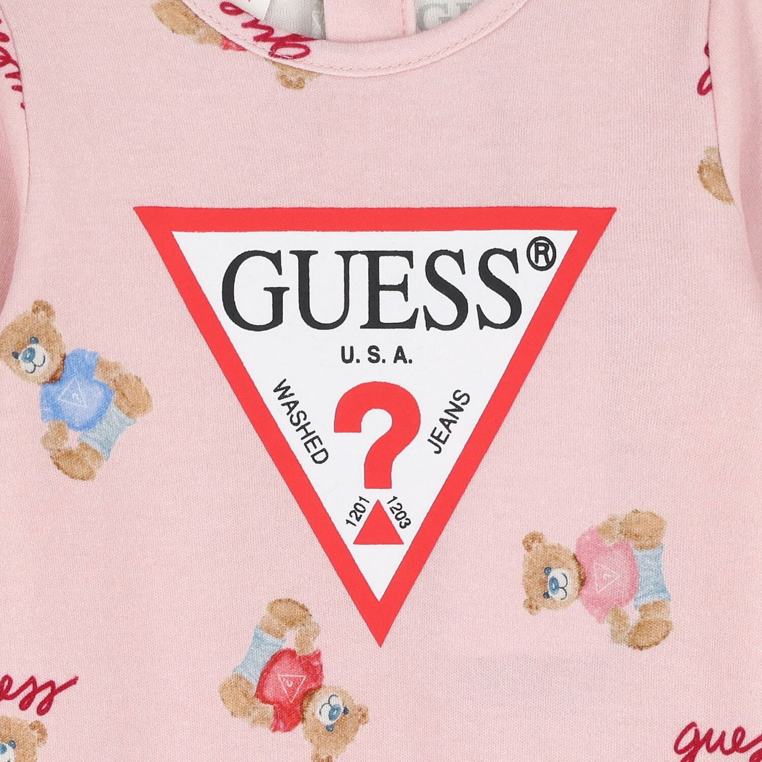 Baby Girls Pink Logo Teddy Bear Babygrow, 2, hi-res