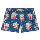 Boys Blue Pop corn Swim Shorts, 1, hi-res