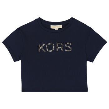 Girls Navy Logo T-Shirt