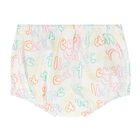 طقم فستان بالشعار باللون العاجي للبنات  , 1, hi-res