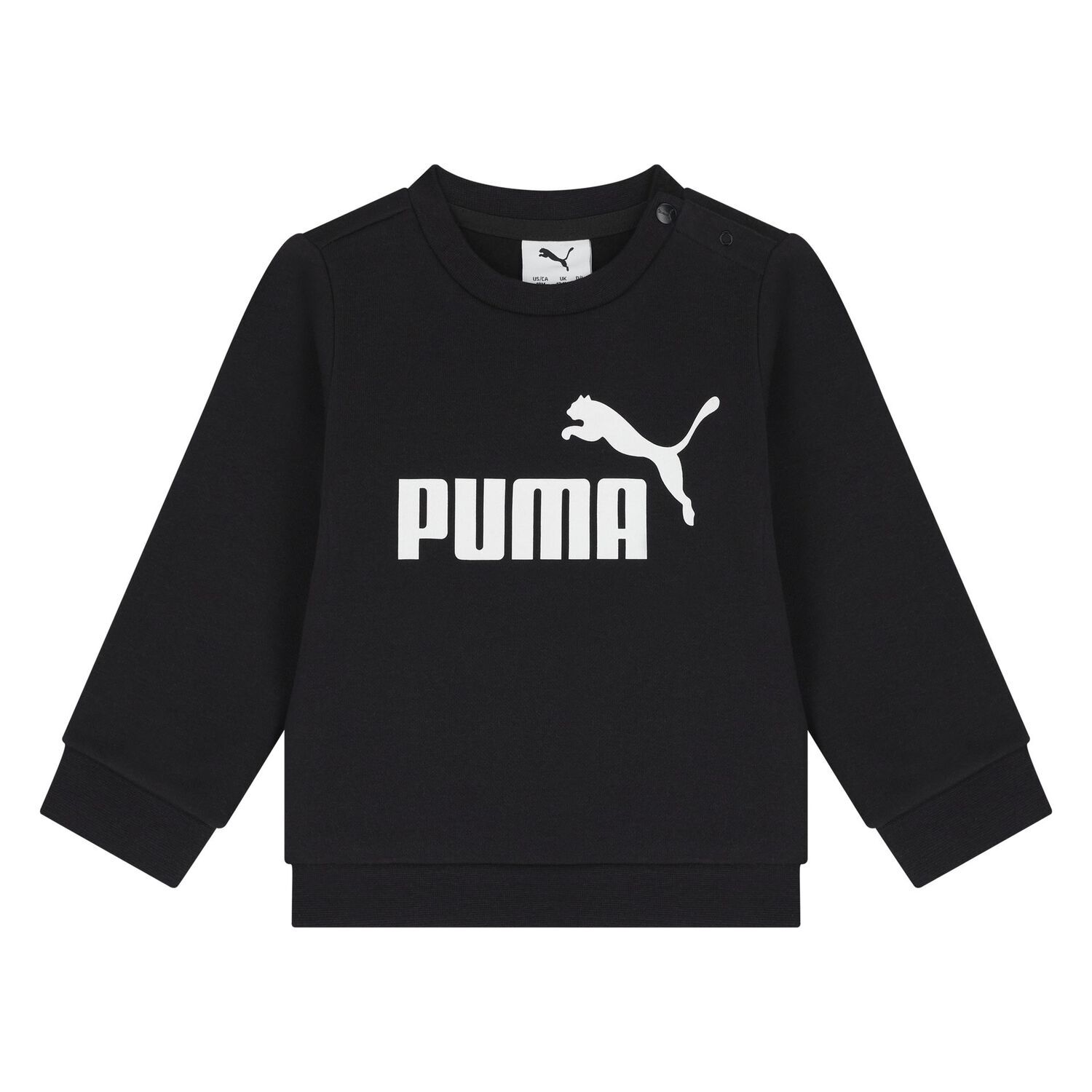 بدلة رياضية بالشعار باللون الأسود للأطفال, 1, hi-res