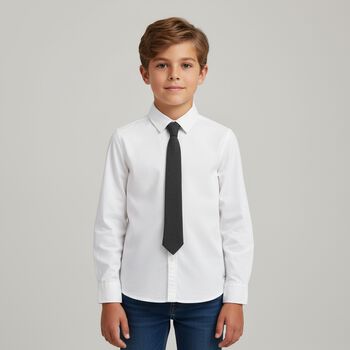 Boys White Long Sleeve Shirt