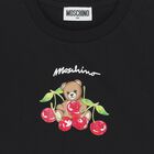 طقم شورت للبنات بالشعار بتصميم الدب تيدي باللون الاسود, 1, hi-res