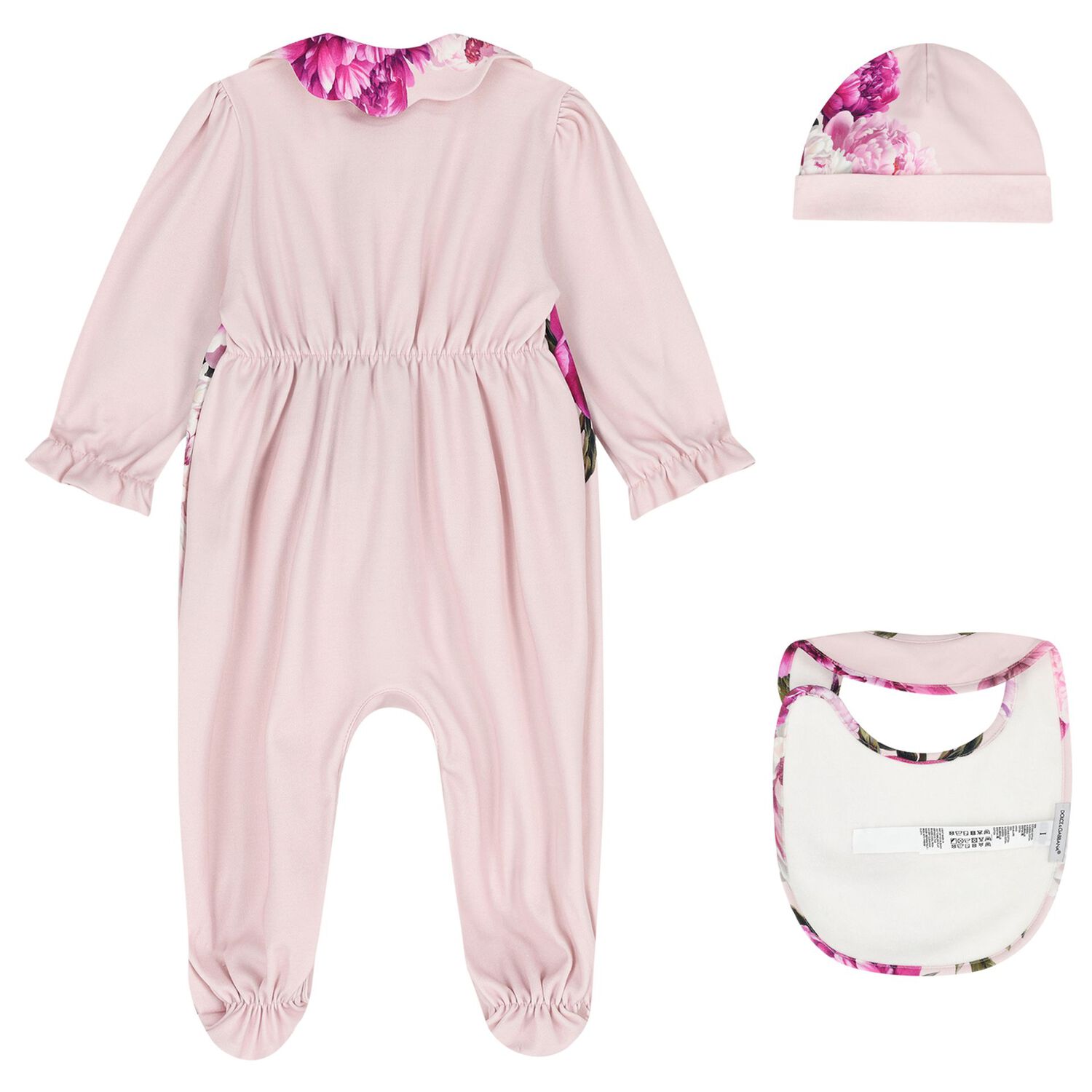 Baby Girls Pink Peony Babygrow Gift Set, 1, hi-res
