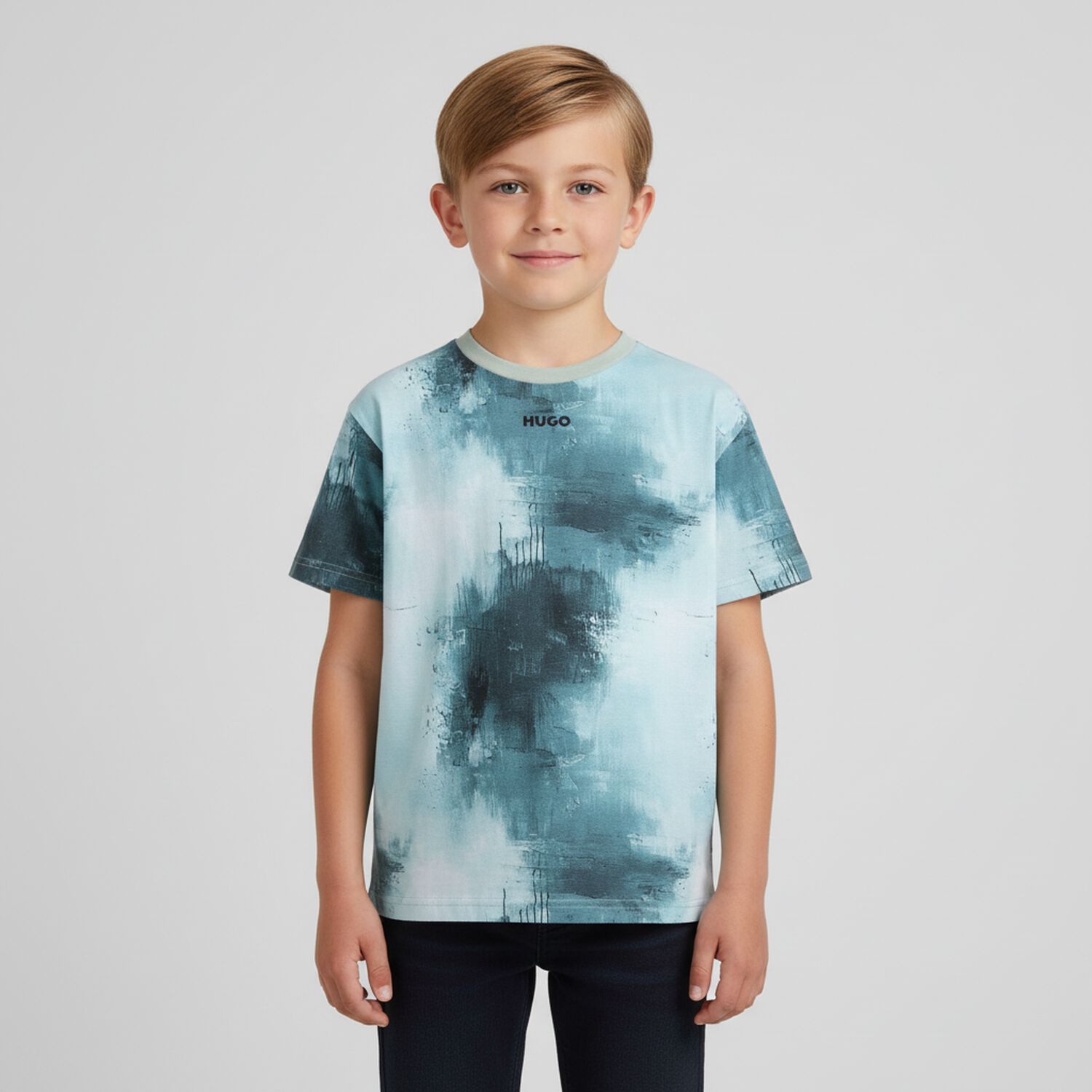 Boys Blue & White Logo T-Shirt, 1, hi-res