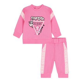 Baby Girls Pink Logo Tracksuit