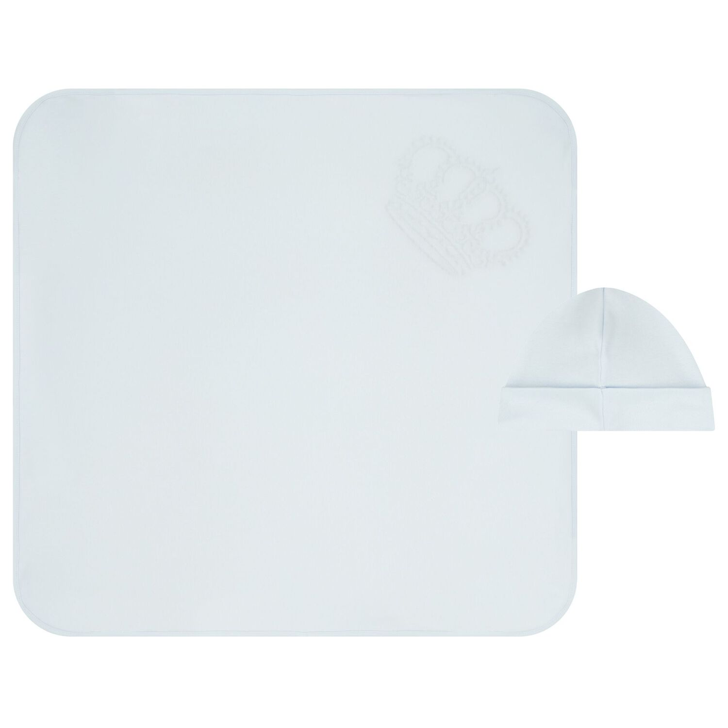 طقم بطانية و قبعة أولاد بشعار تاج باللون الأزرق, 2, hi-res image number null