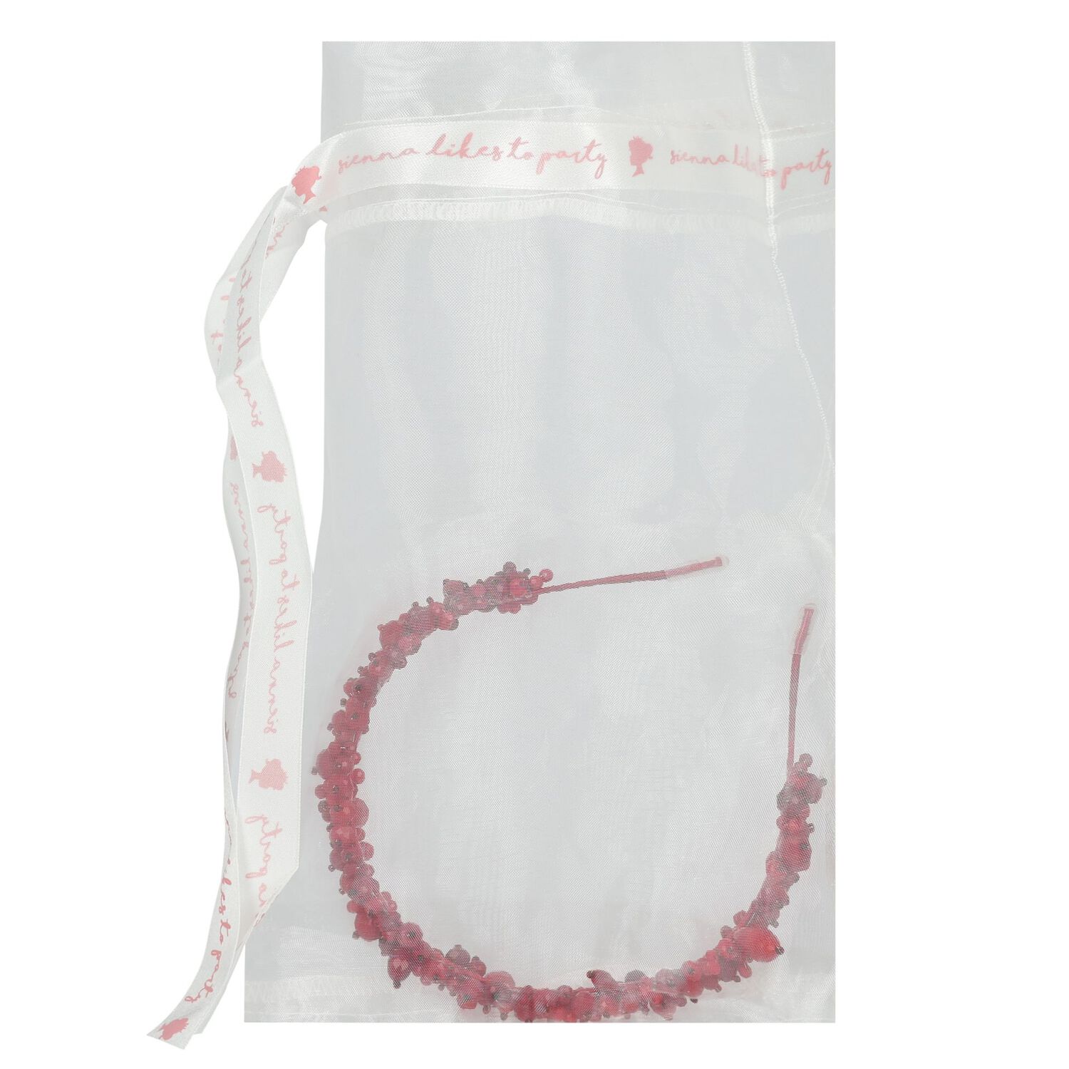 ربطة رأس للبنات مطرزة باللون الأحمر , 1, hi-res