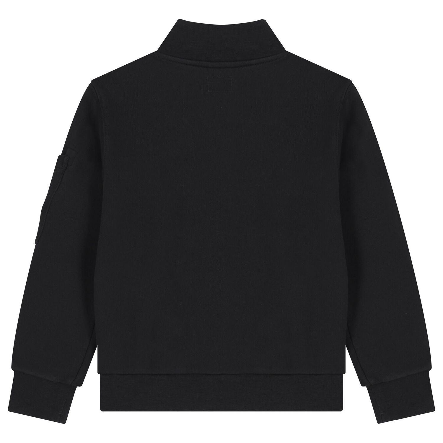 Boy Black Logo Zip Up Top, 1, hi-res