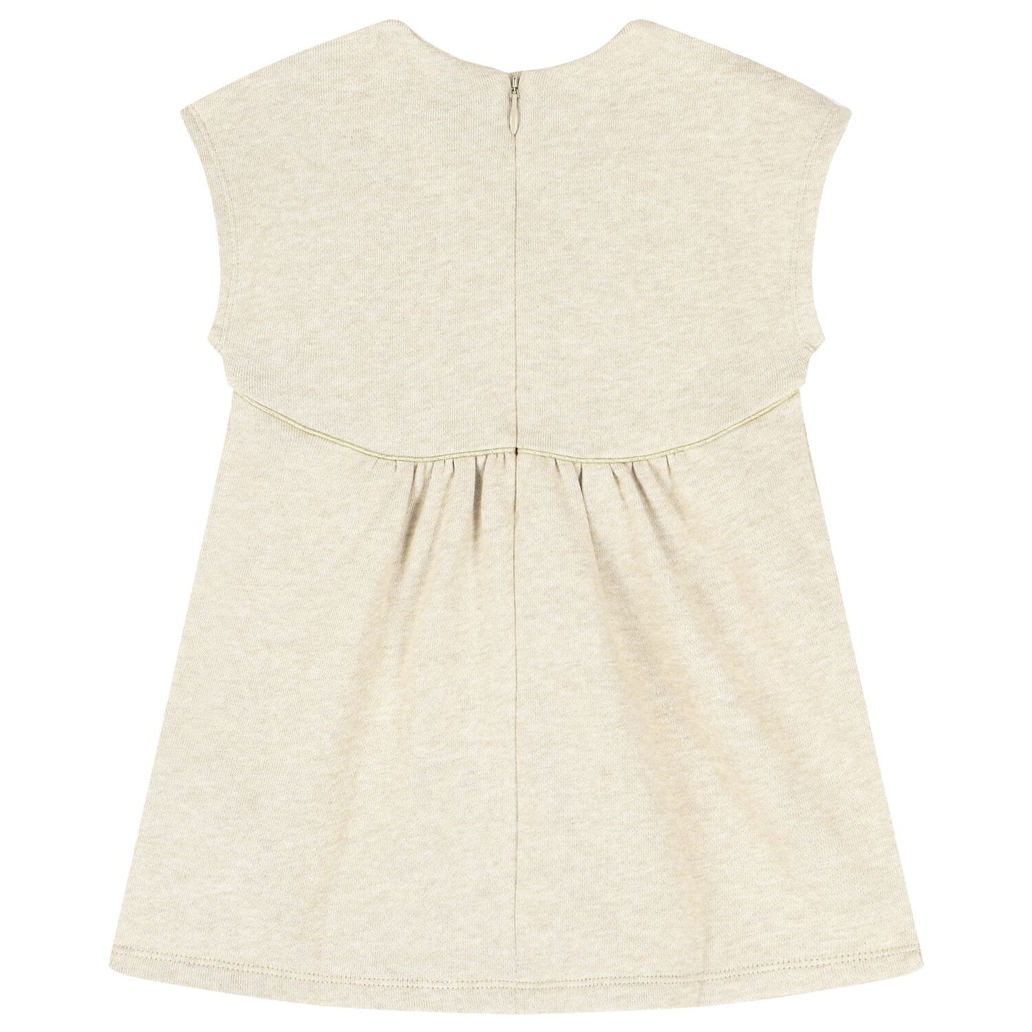 Younger Girls Beige Logo Dress, 1, hi-res
