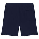 Boys Navy Logo Shorts, 1, hi-res