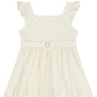 Girls Ivory & Gold Dress, 1, hi-res