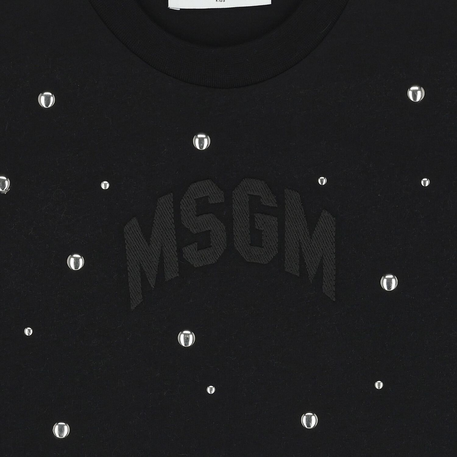 تيشيرت بنات بالشعار باللون الأسود, 1, hi-res