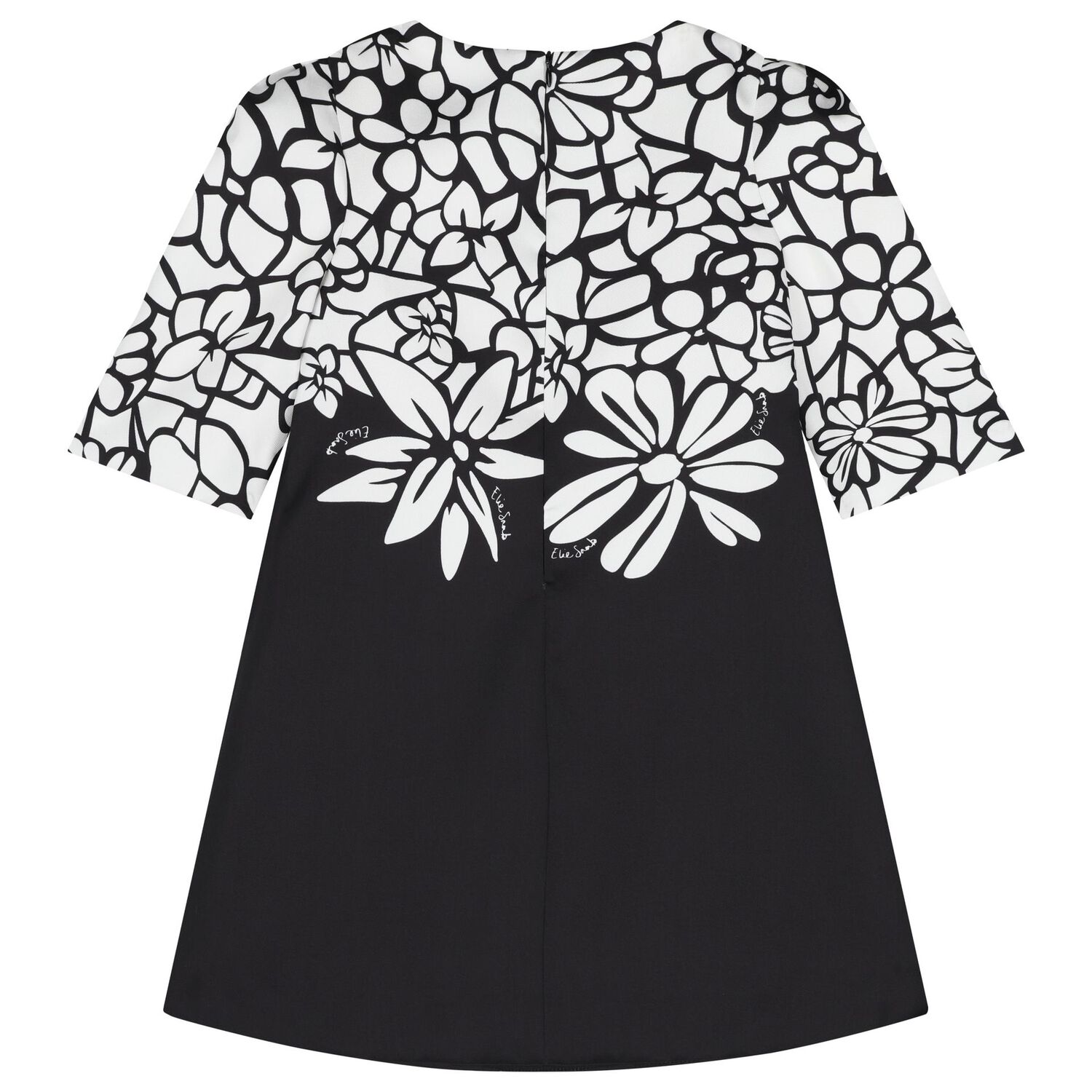 فستان زهري للبنات باللونين الأبيض والأسود, 1, hi-res