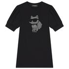 Girls Black Choupette Dress, 1, hi-res