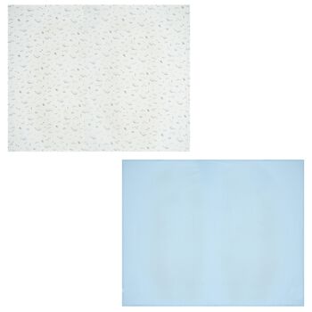 مناديل موسلين للأطفال الصغار باللونين الأبيض والأزرق برسومات حيوانات بحرية (عبوة من قطعتين)