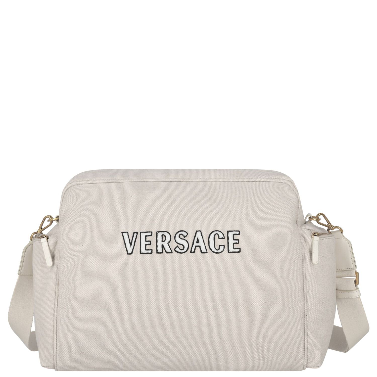 Beige Logo Canvas Changing Bag, 1, hi-res