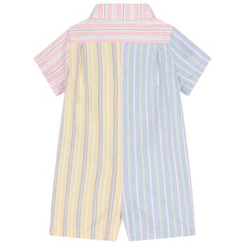 Baby Boys Multi-Coloured Striped Romper
