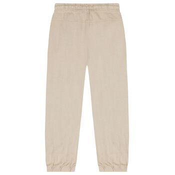 Boys Beige Patch Joggers