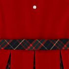 Girls Red Velvet Tartan Dress, 1, hi-res