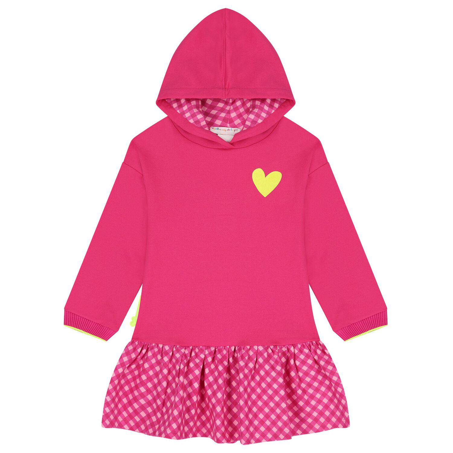 Girls Pink Heart Hooded Dress Set, 1, hi-res image number null