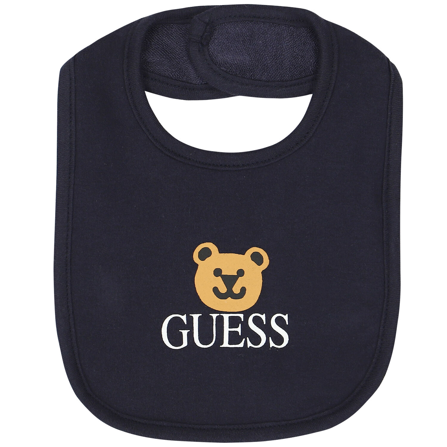 Baby Boys Navy Blue & White Teddy Bear Bib ( 2-Pack ), 1, hi-res
