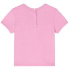 Younger Girls Pink Teddy Logo T-Shirt, 1, hi-res