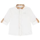 Boys White Logo Shirt, 1, hi-res