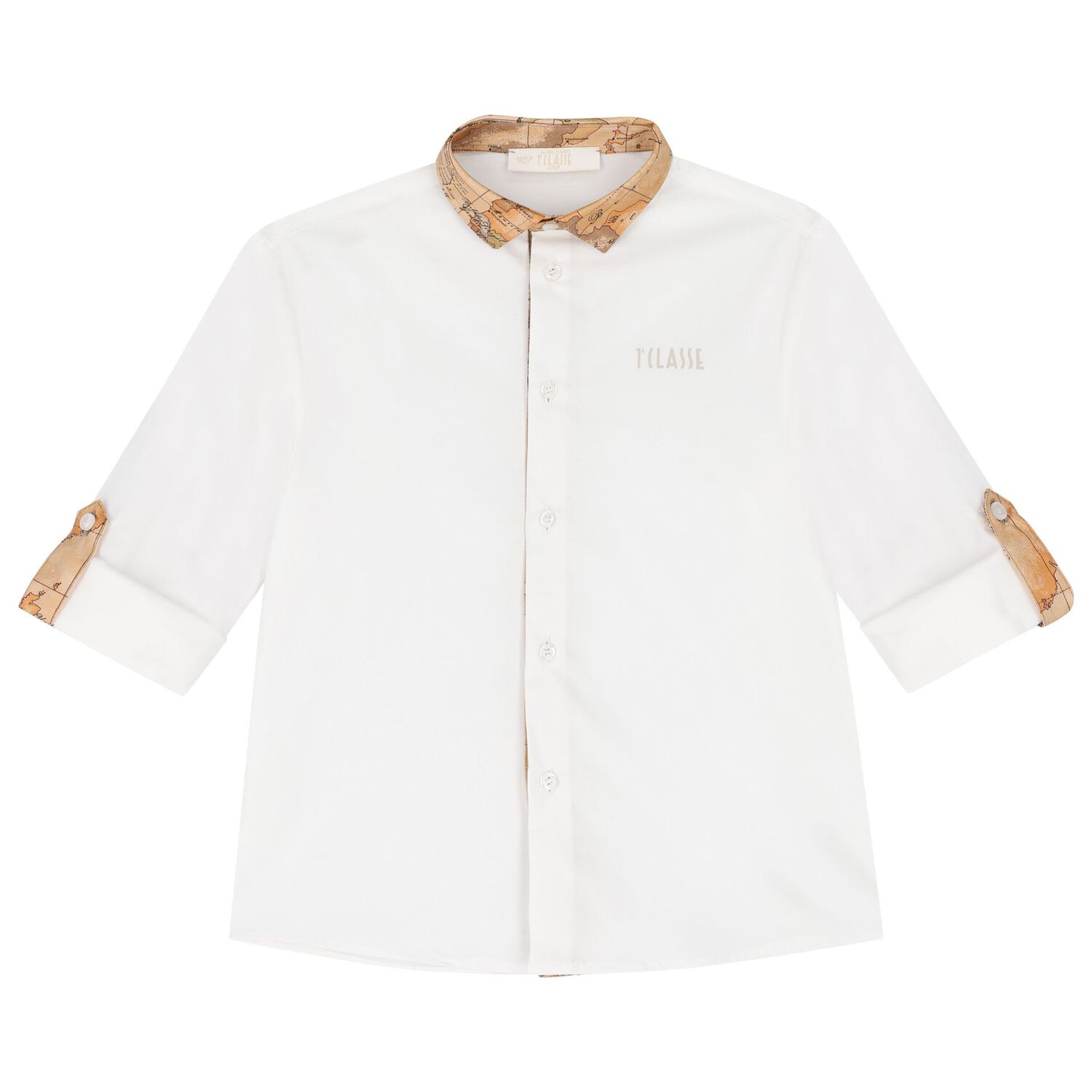 Boys White Logo Shirt, 1, hi-res