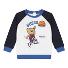 Baby Boys Navy Blue & White Teddy Bear Logo Tracksuit, 1, hi-res