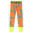 Girls Orange & Neon Sports Leggings, 1, hi-res