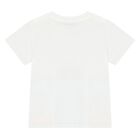 Younger Boys White & Orange Shorts Set, 1, hi-res