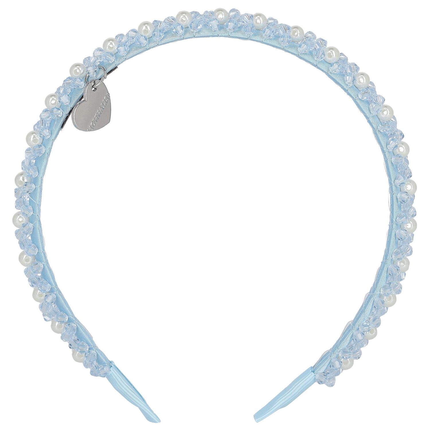 رابطة رأس بنات بطبعة لؤلؤ باللون الازرق, 1, hi-res