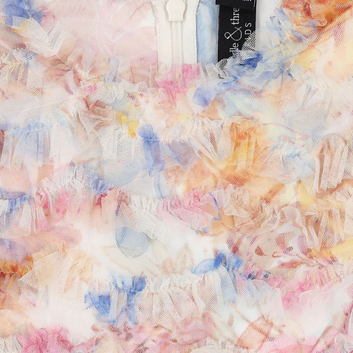 فستان تول متعدد الألوان للفتيات مع كشكشة, 1, hi-res image number null