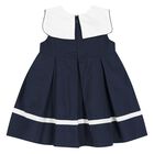 فستان بنات باللون الكحلى والابيض, 2, hi-res