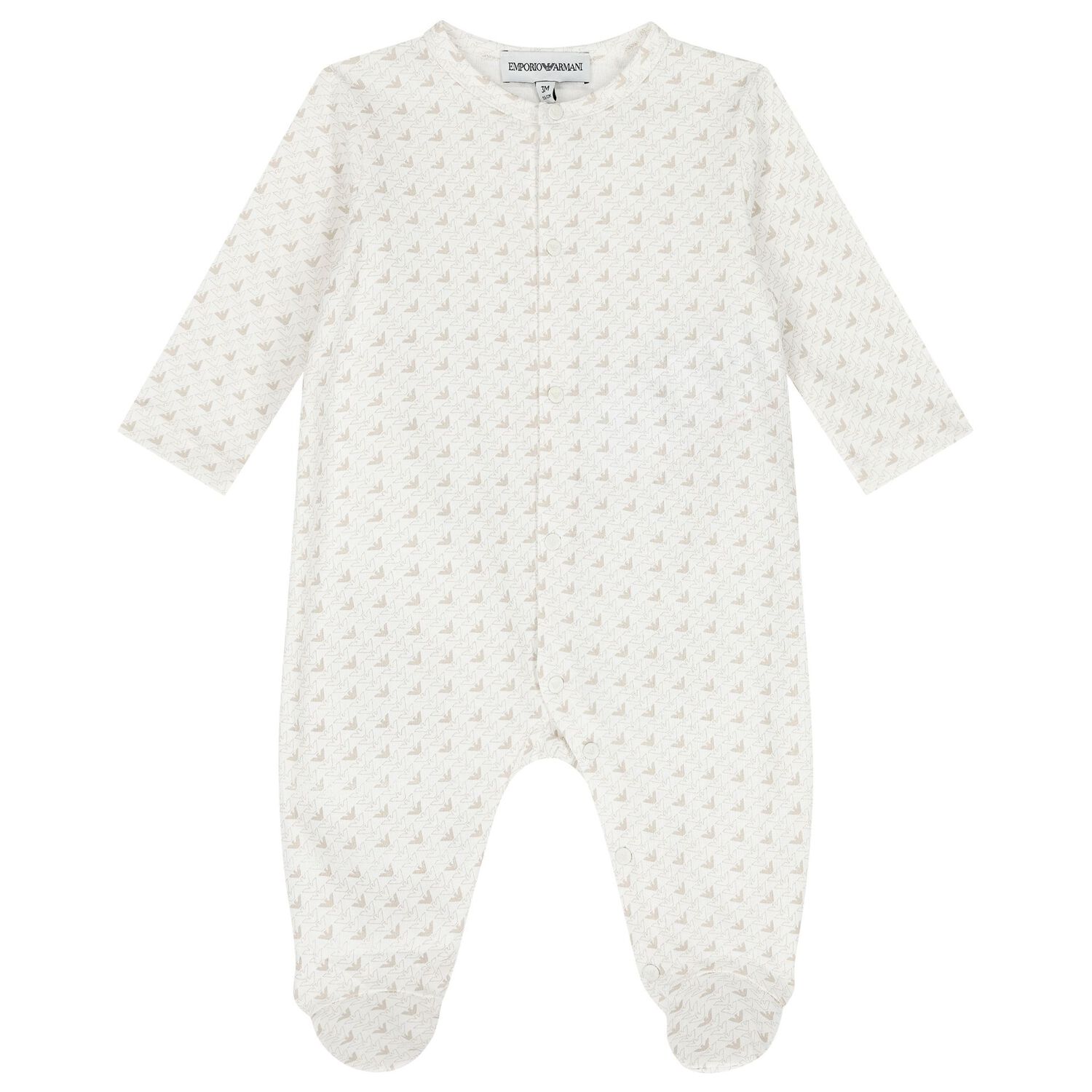 طقم أفرول بالشعار باللون العاجي, 2, hi-res image number null